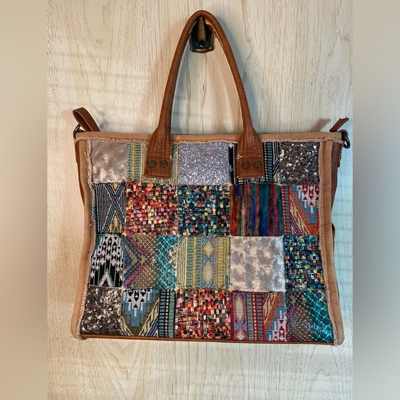 ANTIK KRAFT SWEET MEMORIES TOTE Multicolor Anthropologie Vegan Shoulder Bag - Picture 1 of 13
